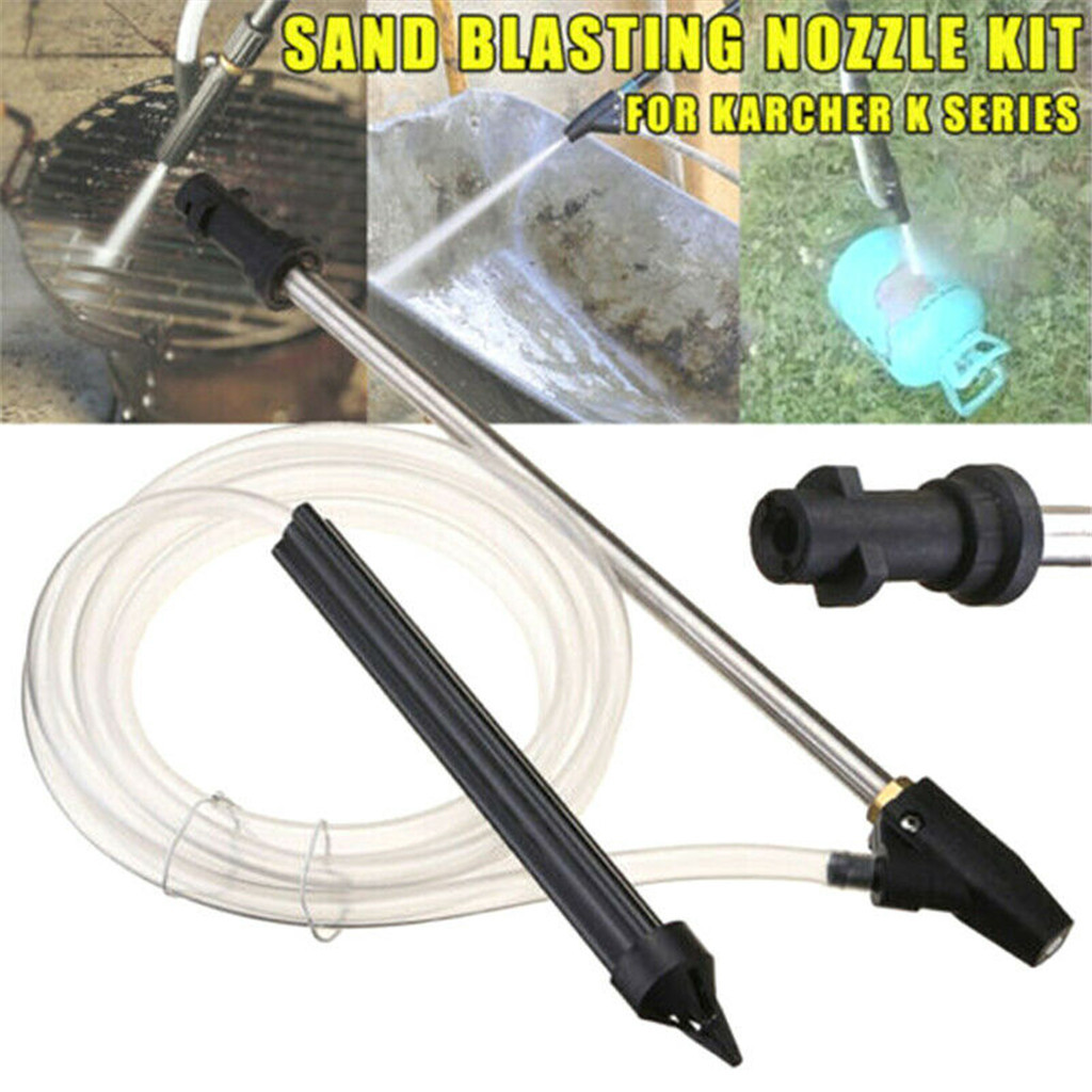 150bar Pressure Washer Lance Turbo Nozzle Tube Sand Blaster Wet Blasting Auto Washer Sandblasting Device Kit High Pressure #20