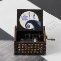 The Nightmare Before Christmas Painted Music Box Hand Crank Musical Box Carved Wood Musical Gifts for Fans