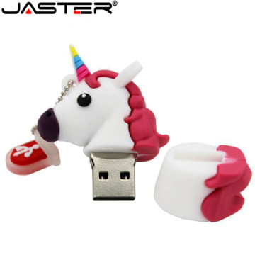 JASTER New Style Cartoon Unicorn Pen Drive 64gb 32gb usb flash drive cute horse pendrive real capacity 4gb 16gb memory stick