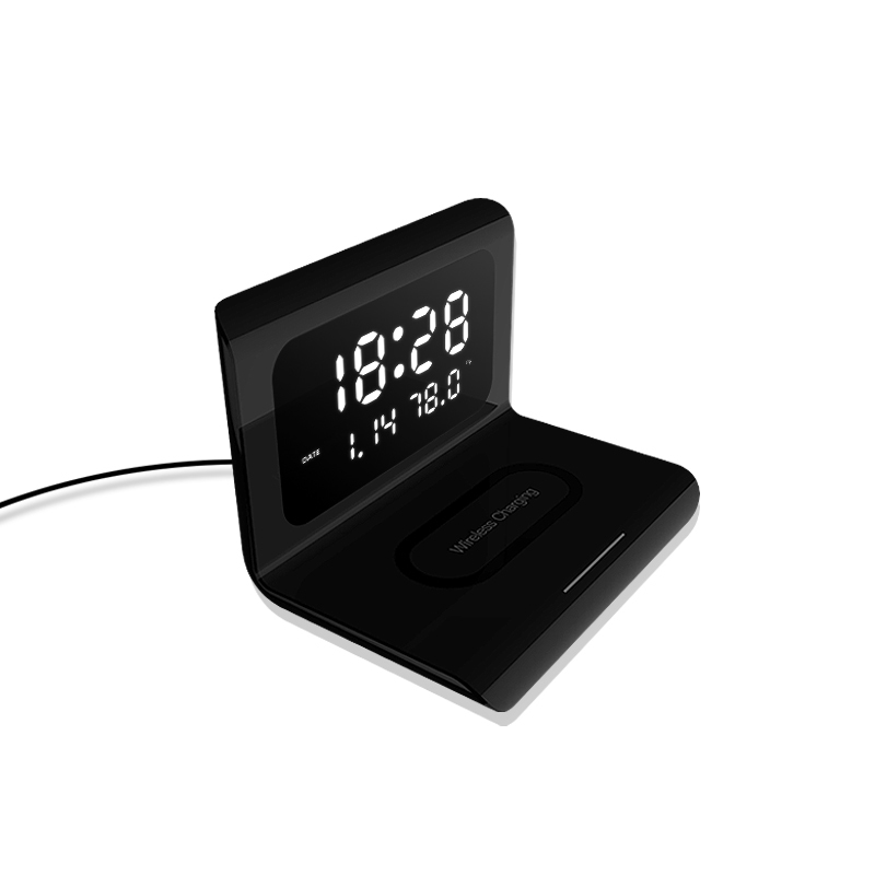 3 In 1 Fast Wireless Charger Dock Station Clock Function For IPhone 11 X XR XS Samsung Mobile Phone Charging Holder Phone Stand