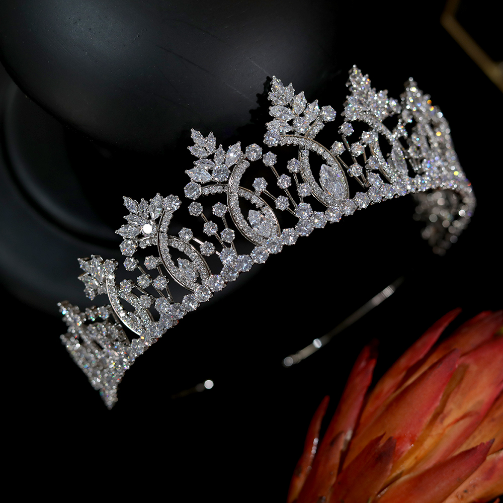 Fashion Bridal Headwear Ladies ASNORA Luxury Crystal Crown Headband Wedding Hair Accessories Wedding Accessories
