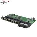 10/100/1000M Gigabit Ethernet switch Fiber Optical Media Converter PCBA 8 RJ45 UTP and 2 SC fiber Port Board PCB