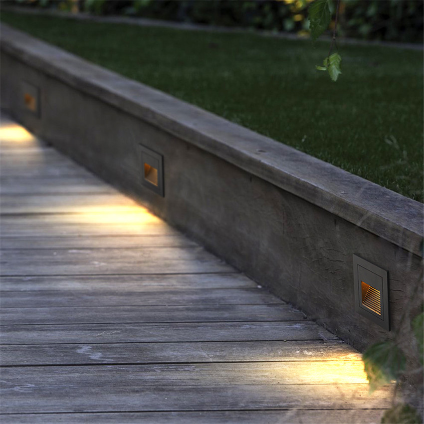 High Quality LED Footlights 1W/3W Embedded Wall Lights Outdoor Waterproof Step Lights Stairs Light Plinths Night Lights NR-109