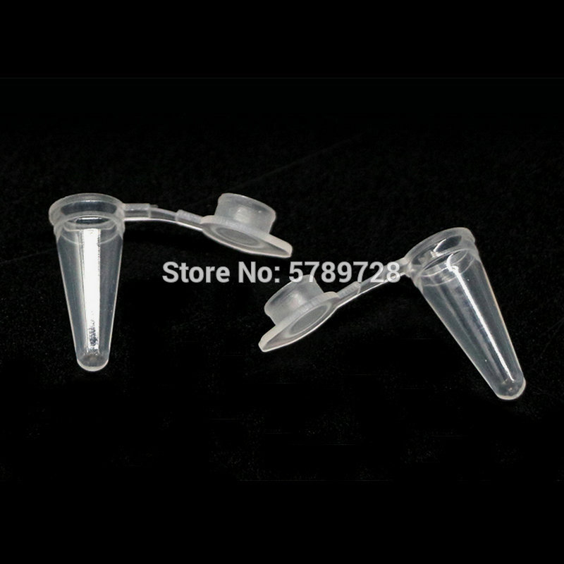 1000pcs/lot 0.1ml Transparent plastic centrifuge tube V-bottom centrifugal tube with gland lid in laboratory