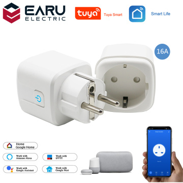 16A EU Smart Wifi Power Plug Energy Monitor Timer Smart Home House Wifi Wireless Socket Outlet for Alexa Google Home by Tuya App