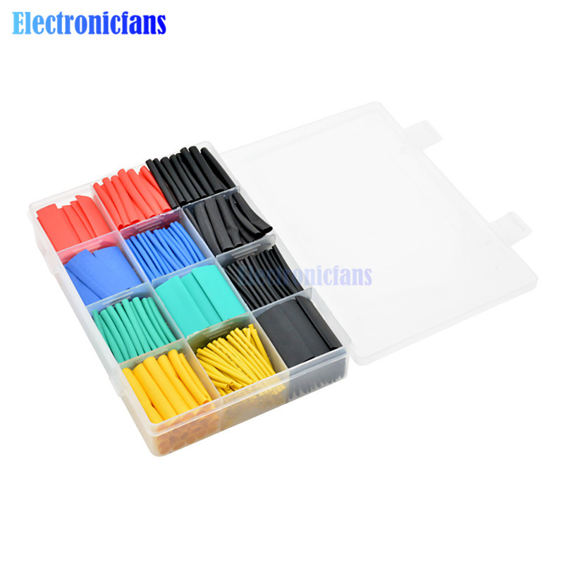 560PCS Heat Shrink Tubing 2:1 Electrical Wire Cable Wrap Assortment Electric Insulation Heat Shrink Tube Kit with Box