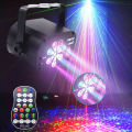 Sound Active Laser Stage Light USB Rechargeable 5 Hole 128 Patterns LED RGB Party Disco Dance Lighting Xmas Party Home Decor