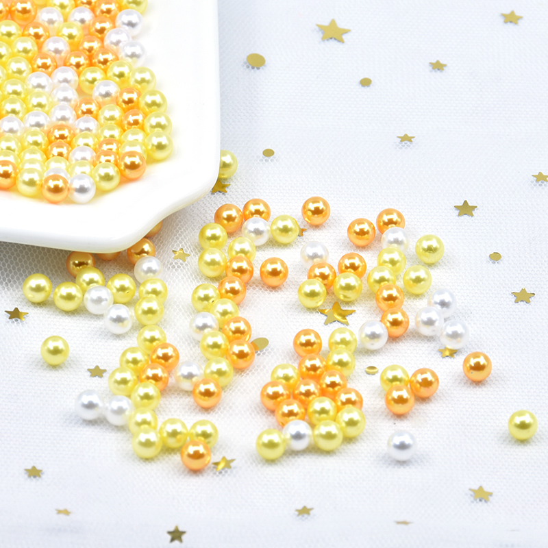 Mix Size 3-10mm No Hole Colorful Pearls Round ABS Imitation Pearl Bead Handmade DIY Necklace Bracelet Jewelry Making Accessories