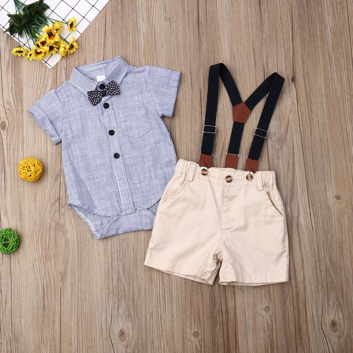 2020 Summer Clothes New 2PCS Newborn Baby Boy Gentleman Shirt Tops+Pants Shorts Clothes Outfits Set 0-24M