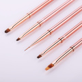 1 Pcs UV Gel Nail Liner Brush Rose Gold Painting Drawing Pen Nail Brush Portable Pen Handle Nail Art Tools