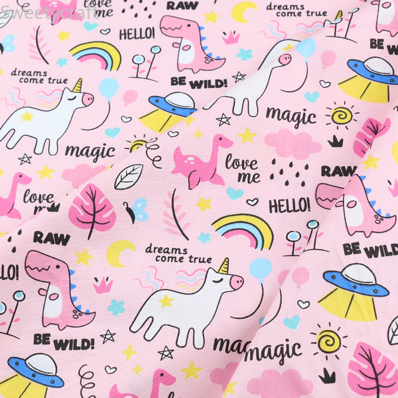 160x50cm 100% Cotton Twill Fabric Home Textile DIY Patchwork Sewing Cloth Tissu Tecido Love Me Unicorn Tela Quilting Decoration