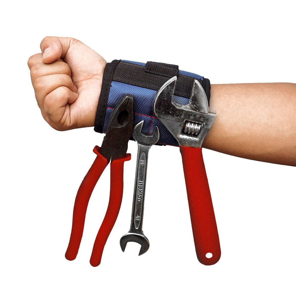 Polyester Magnetic Wristband Portable Tool Bag Electrician Wrist Tool Belt Screws Nails Drill Bits Holder Repair Tools