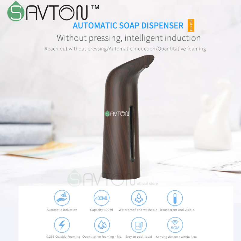 SAVTON Automatic Soap Dispenser Touchless Hand-wash Sanitizer Bathroom Dispenser Smart Sensor Liquid Soap Dispenser For Kitchen