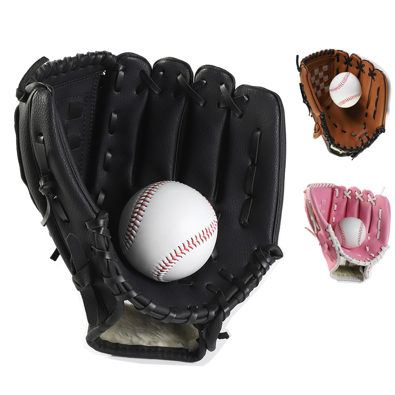 Black pink Brown Baseball Glove Softball Practice Equipment Size 10.5/11.5/12.5 Left Hand for Kids Adult Man Woman Training