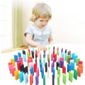 120Pcs/Set Kids Domino Block Toys Colorful Dominoes Wooden Blocks Children Early Educational Play Toy Gift