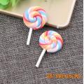 10 pcs/lot Beauty Kawaii Rainbow Lollipop Candy Polymer Clay Cabochons Flatback For DIY Jewelry Decoration