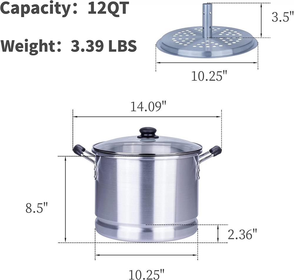 12 Quart Aluminum Tamale Steamer Pot