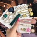 2021 Pearl Crystal Acrylic Hair Clips Set for Women Retro Geometric Barrettes Hairpin Girl Hair Accessories Fashion Jewelry