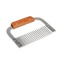Hardwood Handle Crinkle Wavy Wax Soap Cutter Slicer Durable Stainless Steel Vegetable Potato Chip Wavy Cutting Kitchen Tools