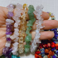 Irregular Natural Crystals Chakras Stone Aventurine Bracelet Beads Pink Quartz Amethysts for Jewelry Making DIY Bracelet