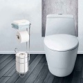 Toilet Paper Holder Stand Upgrade Free Standing Bathroom Toilet Tissue Holders M17E