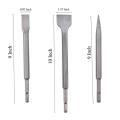 LanLan 3Pcs/Set Multifunction Flat Chisel Point Chisel Drill Bit Set for SDS Plus Silver Color