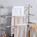 Bathroom Towel Bar Holder Stainless Steel Three Layer Towel Rack Hanging Holder Wall Mounted Towel Hanger Rack with Hooks