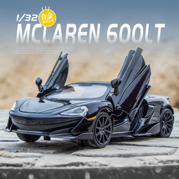 1:32 Die Cast McLaren 600LT Sports Car Model Toy Alloy Simulation Sound Light Pull Back Supercar Toys Vehicle For Gift