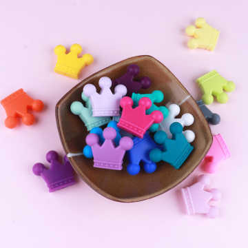 TYRY.HU 10pcs 30mm Crown Baby Teether Silicone Beads Baby Teething Pendant For DIY Nursing Necklace BPA Free Silicone