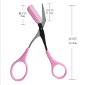 Makeup Pink Eyebrow Trimmer Scissors With Comb Hair Removal Shears Comb Grooming Cosmetic Tool Eyelash Combing
