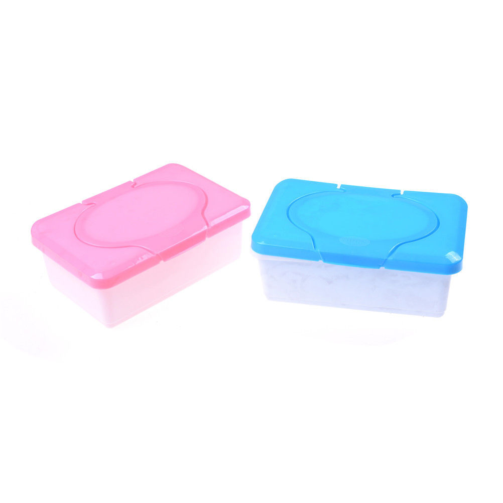 Plastic Dry Wet Tissue Box Case Baby Wipes Press Pop-up Design Home Tissue Holder Accessories Pink blue colors