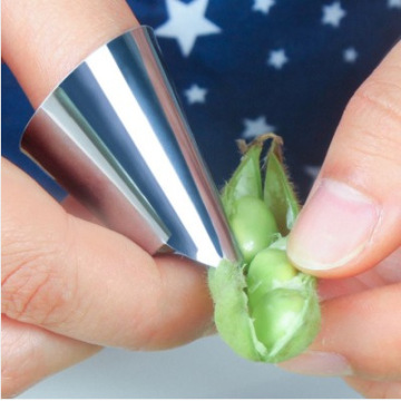 Peel Bean Tool Broad Peeling Shelling Picking Beans Iron Nail Sets Multi-Purpose Stainless Steel Protection Finger Ring