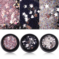 1Pc 3D Nail Art Decoration DIY Fashion Silvery Star Sequins Nail Rhinestone Small Irregular Beads Accessories TXTB1