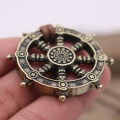 Dropshipping Rudder Charms Dharma Wheel of Life Samsara Buddhist Amulet Pendant Talisman Necklace Religious Jewelry For Men