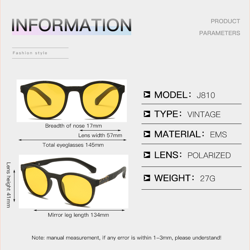 LongKeeper Men Polarized Yellow Sunglasses Women Ultralight Night Vision Sun Glasses Unisex Round Driving Oculos Gafas de sol