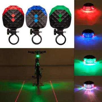 Laser Taillights Mountain Bike Bicycle Lights Starry Parallel Line Warning LED Lights Cycling Equipment Color Red Blue Green