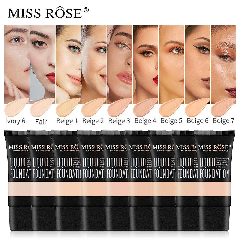 MISS ROSE Base Makeup Matte Liquid Foundation Oil Control Long Lasting Concealer Full Coverage Waterproof Contour Makeup 37ml