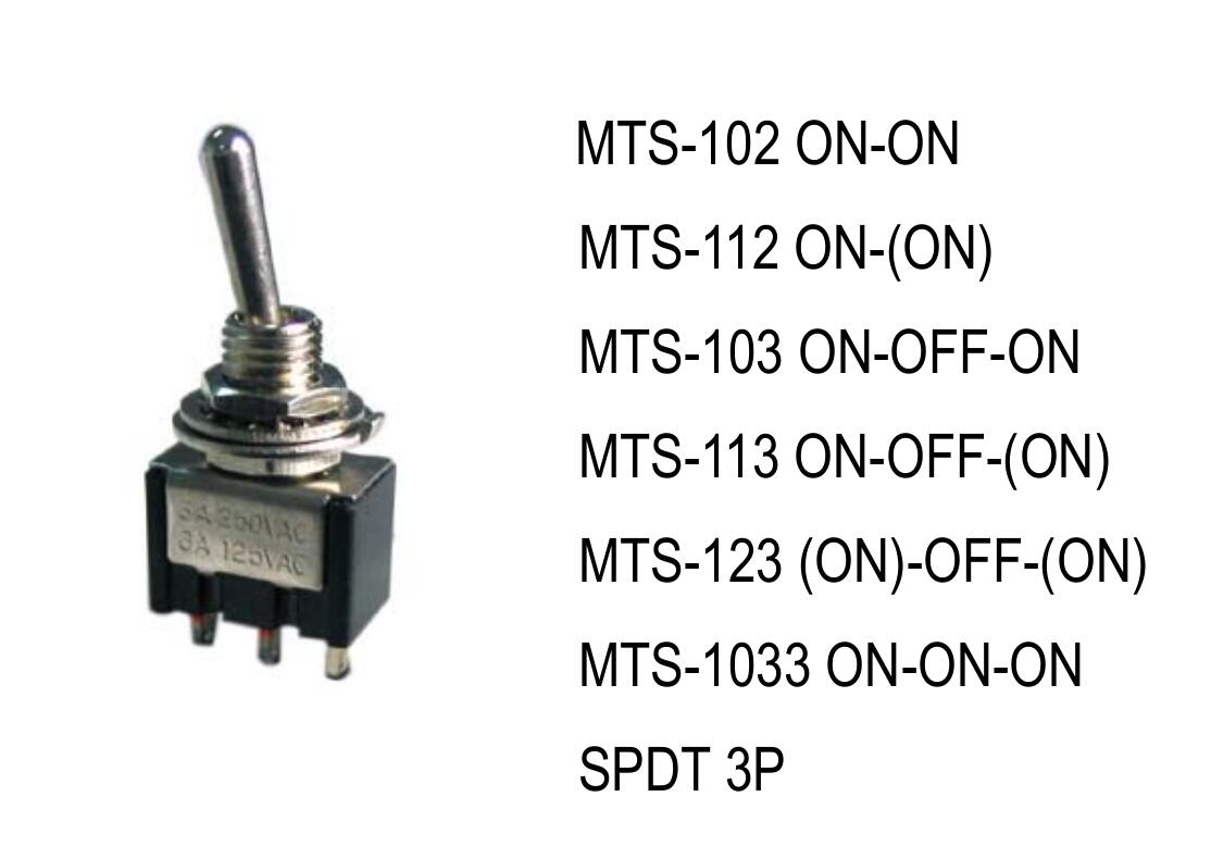 50pcs MTS-102 3Pin 2 files SPDT ON-ON Mini Toggle Switch 6A 125VAC Mini Switches