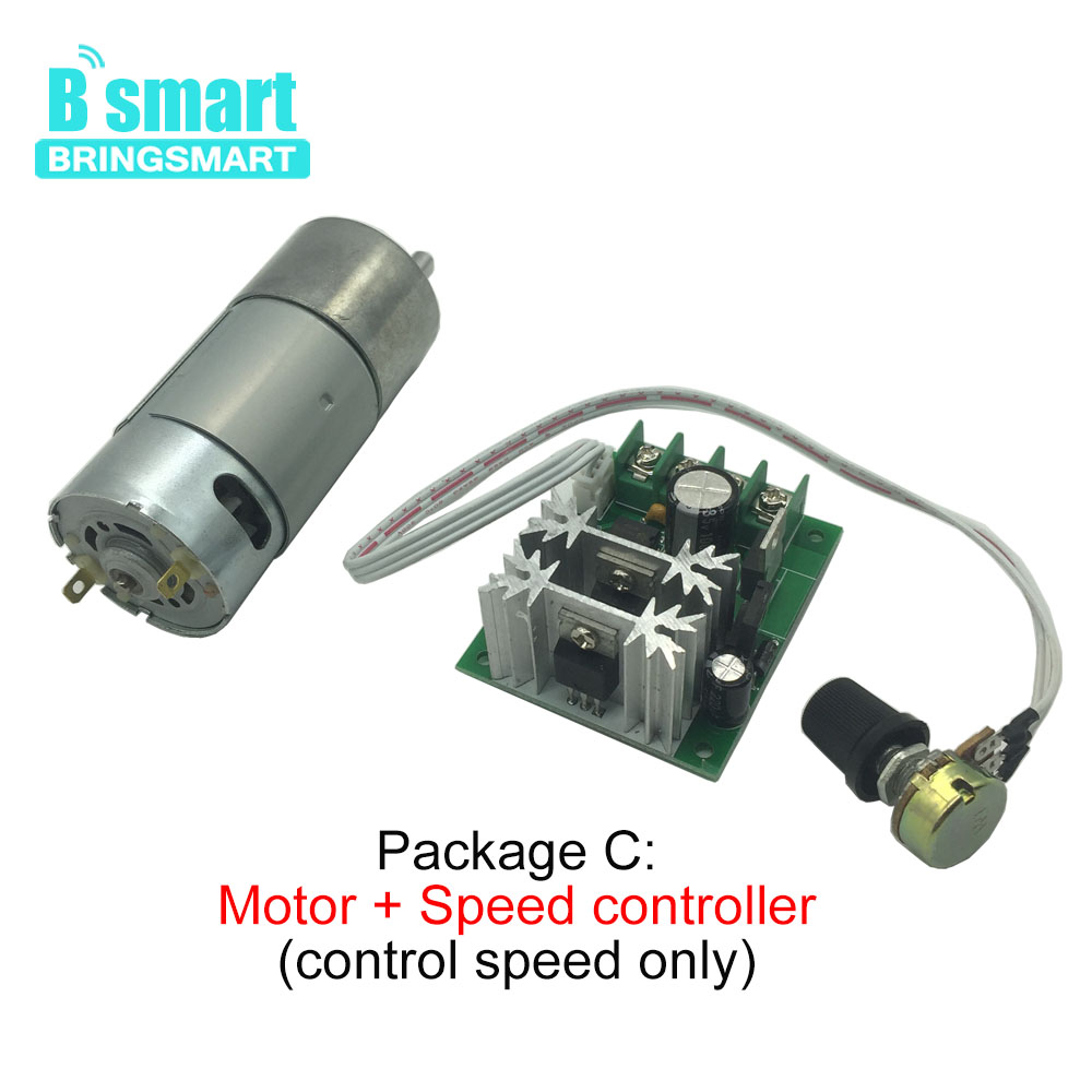 Bringsmart Large Power Electric Motor Speed Reduction 37GB555 12v Miniature DC Deceleration Motor 24v Metal Gearbox Reversed