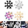 18 In 1 Snowflake Keyring Key Ring Pocket Multipurpose Camp Survive Spanner Hex Wrench Outdoor Hike Wrench Tools Hand Tools