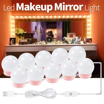 Dimmable Hollywood Style Makeup Mirror Lights 12V USB Bedroom Decor Wall Lamps LED Vanity Mirror Light 6 10 14 Kit Dresser Lamps