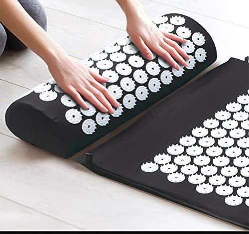 3pcs/set Non-Slip Acupressure Cushion Massage Mat Body Pain Spike Fitness Pilates Exercise Pillow Yoga Mat Gift Bag Applicator