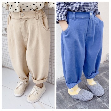 Kids Cotton Casual Trousers New Autumn Winter Boys Jeans Pants Toddler Girls Leggings Sweatpants Cotton Loose Harem Pant Solid