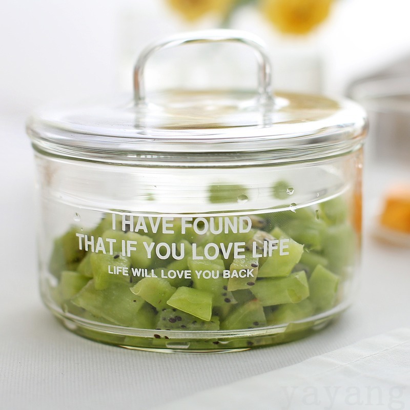 Glass Jars and Lids Creative Stackable Moisture-proof Seasoning Storage Bottle Kitchen Food Fruit Salad Bowl Christmas Candy Jar