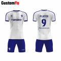 Accept Printing Sponsor Name Football Jerseys Blank Blue White Soccer Wear