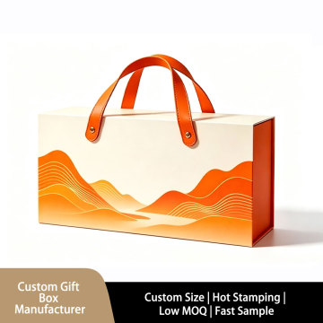 Carry Handle Hardcover Flip Book Style Gift Box