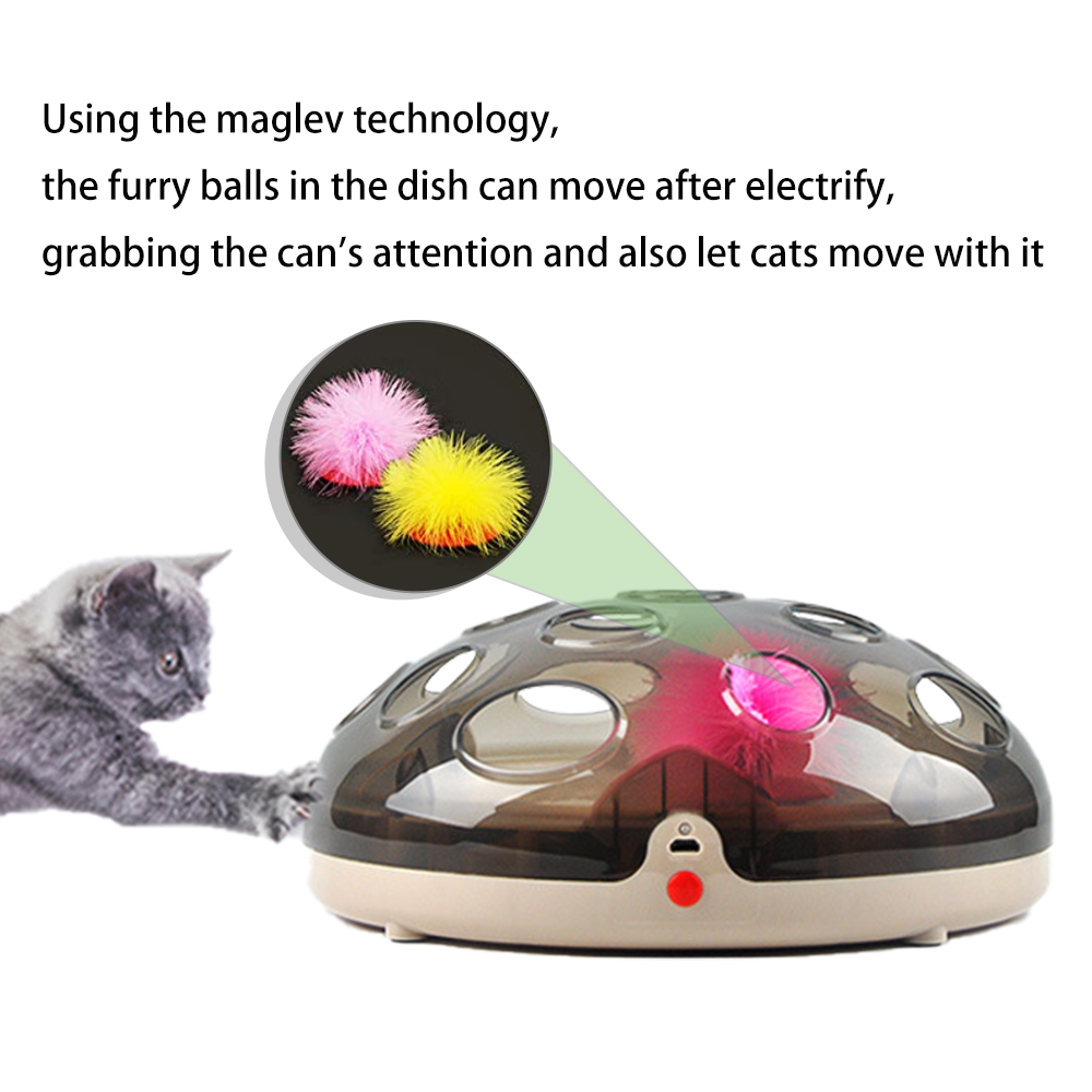 Cat Interactive Tos Pet Toy Smart Rechargeable Exercise Chaser Training Cat Teasing Toy with Feather Cat Toys Pet Accessories