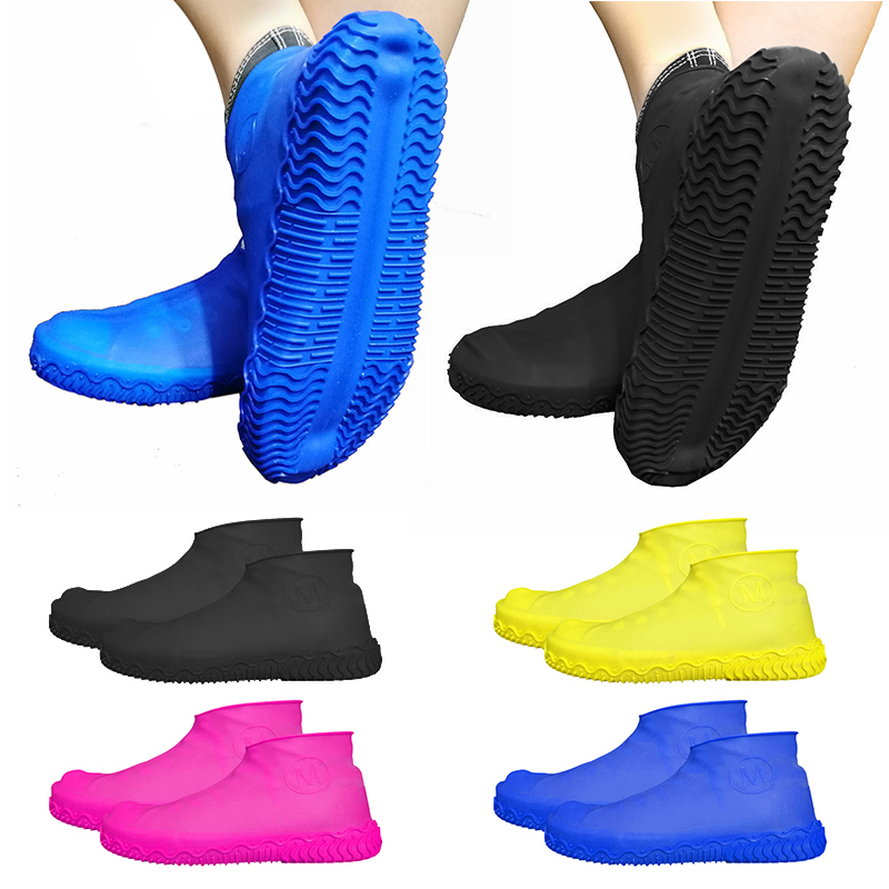 S/M/L Recyclable Silicone Overshoes Reusable Waterproof Rainproof Shoes Covers Outdoor Camping Slip-resistant Rubber Protectors