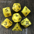 7pc/Set RPG Dice for DnD D4-D20 Multi Sided Games Dices 8 colors Desktop Polyhedral Set Acrylic Plastic Toy Kit