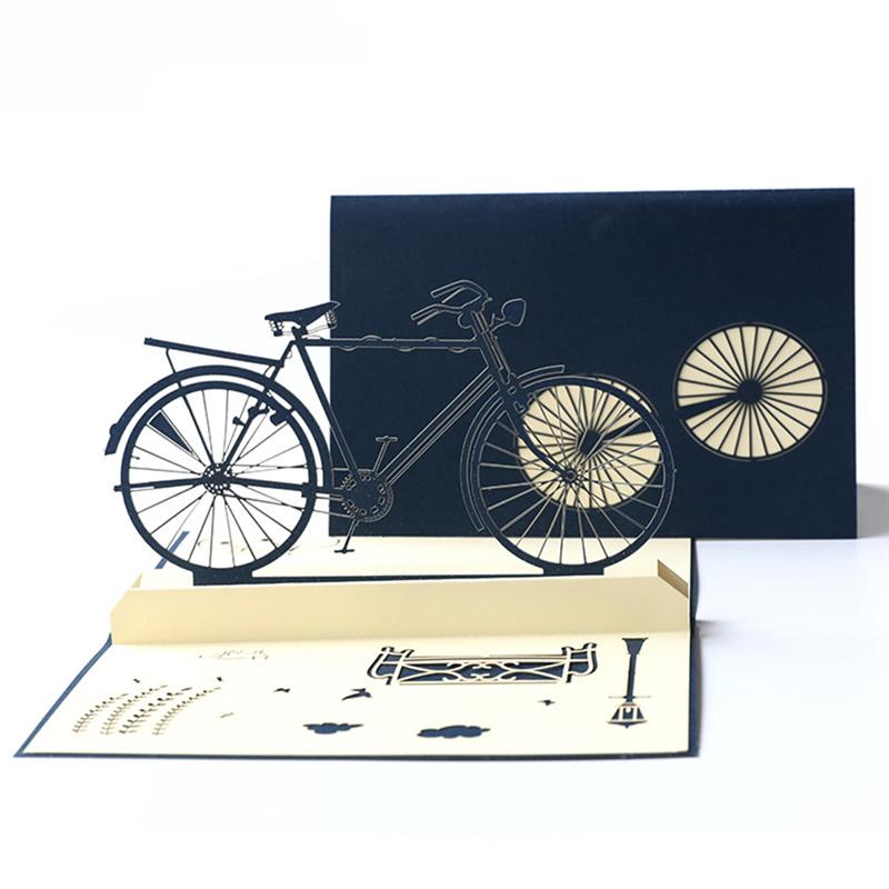 Creative 3D Bike Blessing Cards Handcraft Greeting Card Graduation Cards Pop Up Cards for Graduation Gift